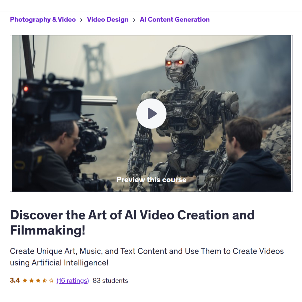 Make Ai Video Course - Discover The Art Of Ai Filmmaking And Content Creation!