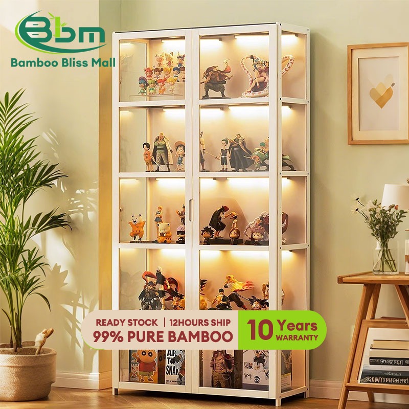 BBM Bamboo Display Cabinet Storage Cabinet Model Toy Almari Kaca Acrylic Showcase 盲盒 收纳 展示盒