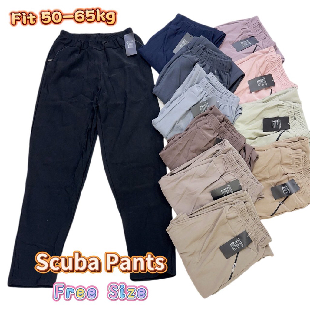 Seluar Panjang Scuba Long Pants Stretchable Seluar Memeri Casual Wear Viral