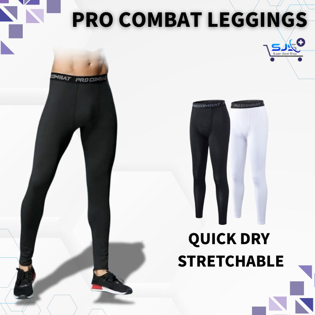 PRO COMBAT Seluar Compression Tight Legging Pants Swimming Running Hiking Sport Biking Gym Workout Jogging Fitness Train