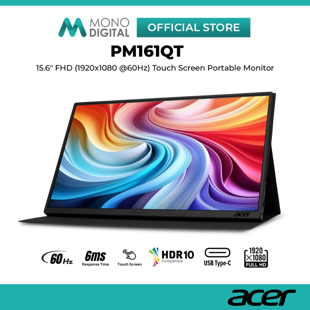 Acer PM161QB / PM161QT 15.6" Portable Monitor Full HD 1080p Ultra Slim Second Screen for Laptop MacB