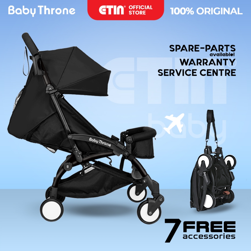 BABY THRONE Advance Baby Stroller [GENUINE] Travel Cabin Compact Foldable Light Weight Newborn Trolley Bayi Push Chair