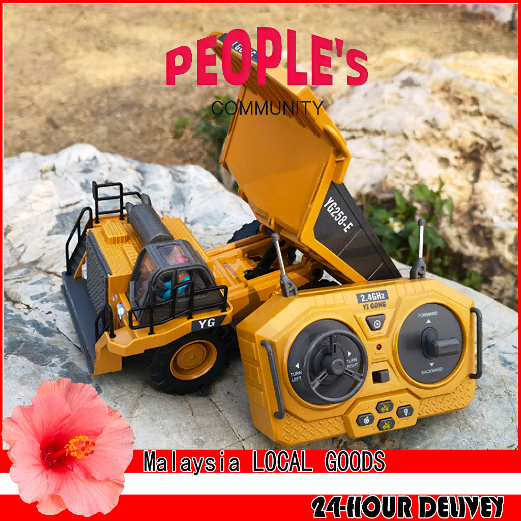 Komuniti Rakyat Alloy Remote Excavator Toy Engineering Dump Truck Pabitin Toys For Birthday Gifts