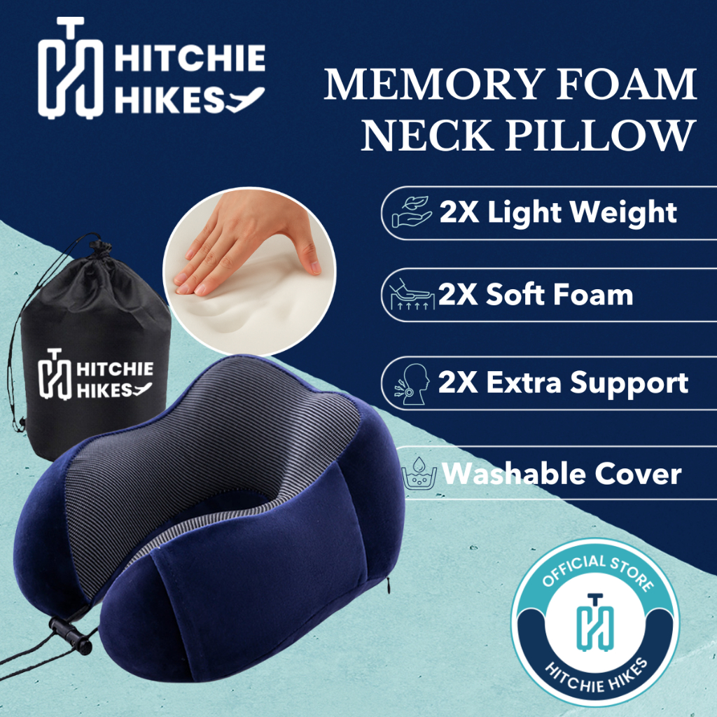 HH Memory Foam Headrest Pillow U Car Neck Travel Pillow Head Rest Neck Support Bantal Leher Kereta Bantal Travel U Shape