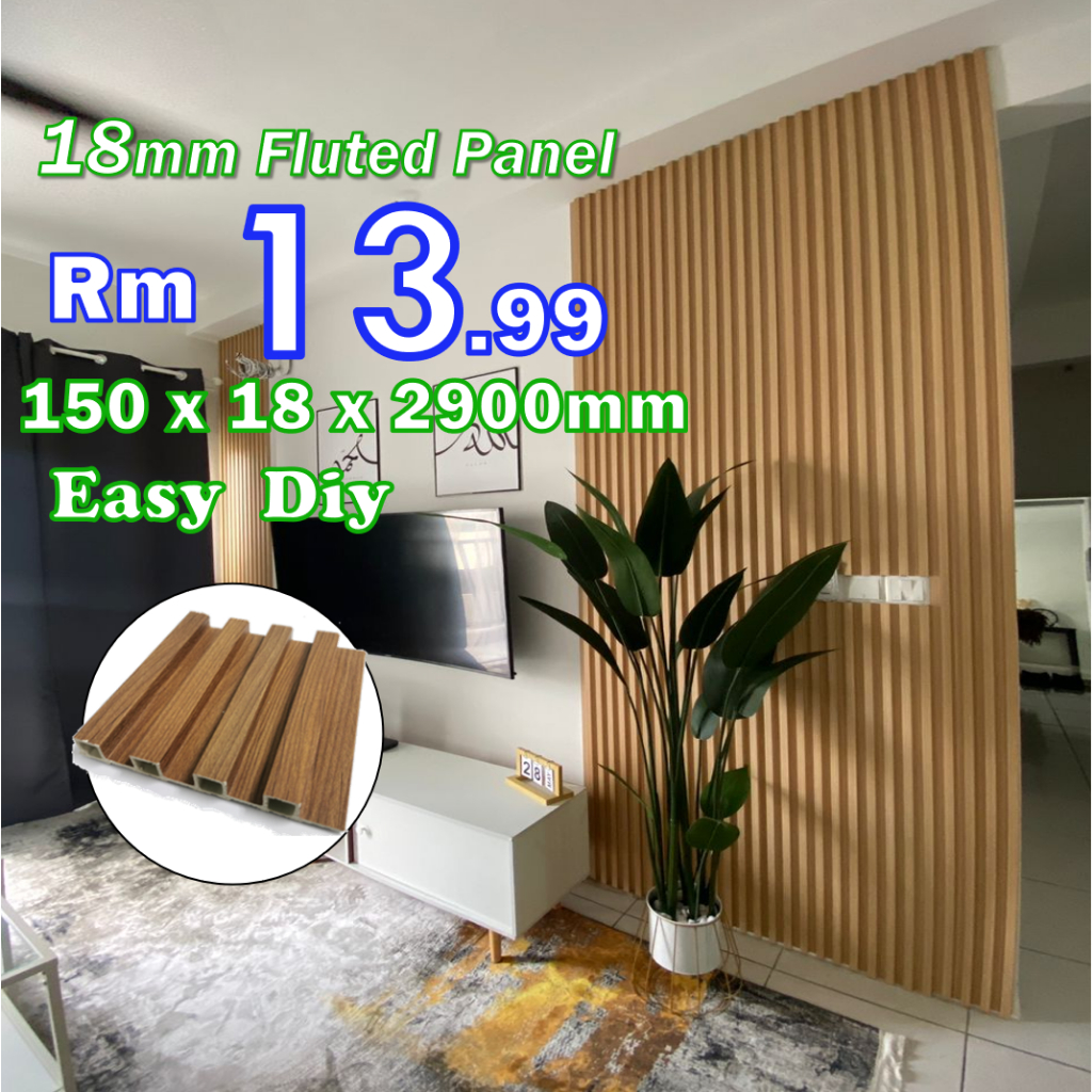 18mm & 16 mm Panel dinding bergalur / Fluted Wall Panel Wood Strip Series Panel Wall Decoration Wood Strip Design Panel