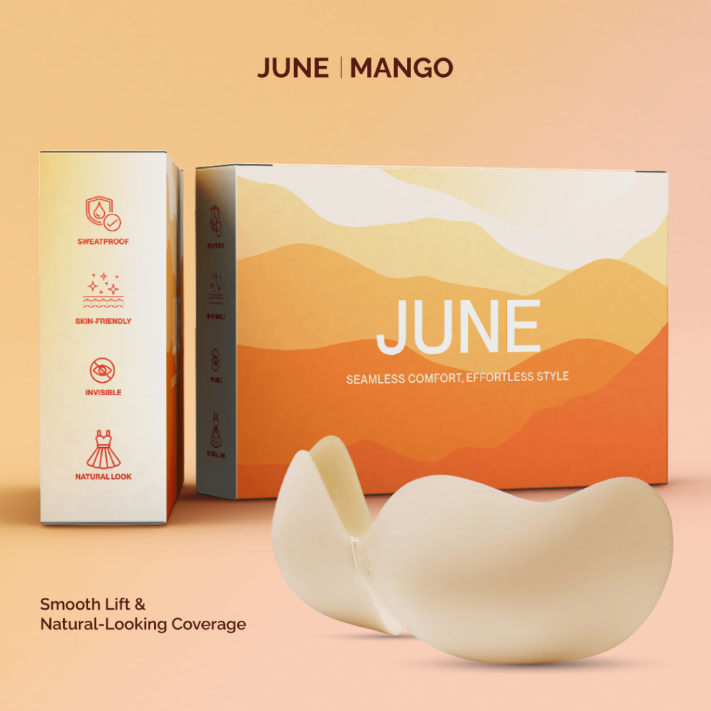 June Mango Nubra Seamless Bra Adhesive Nubra Push Up Stick-on Bra Push Up Silicone Reusable Bra