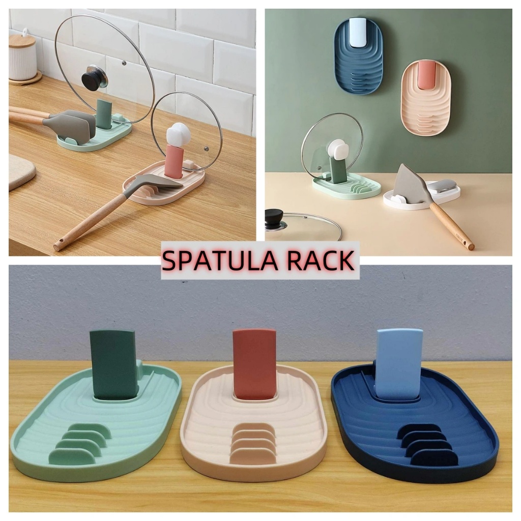 SPATULA RACK COOKING SPOON HOLDER POT COVER KITCHEN EQUIPMENT ANTI SLIP MULTIFUNCTION TOOL / PERALATAN DAPUR RAK SENDUK