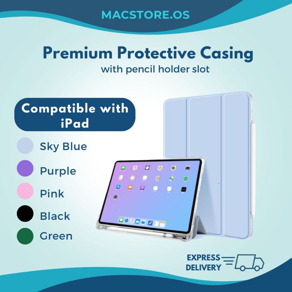 TPU Casing Cover Compatible for Ipad  7/8/9th Gen | 10th gen | Air 4  | Air 5 | Air 6 M2 | Pro 12.9 | Pro M4 11" & 13"