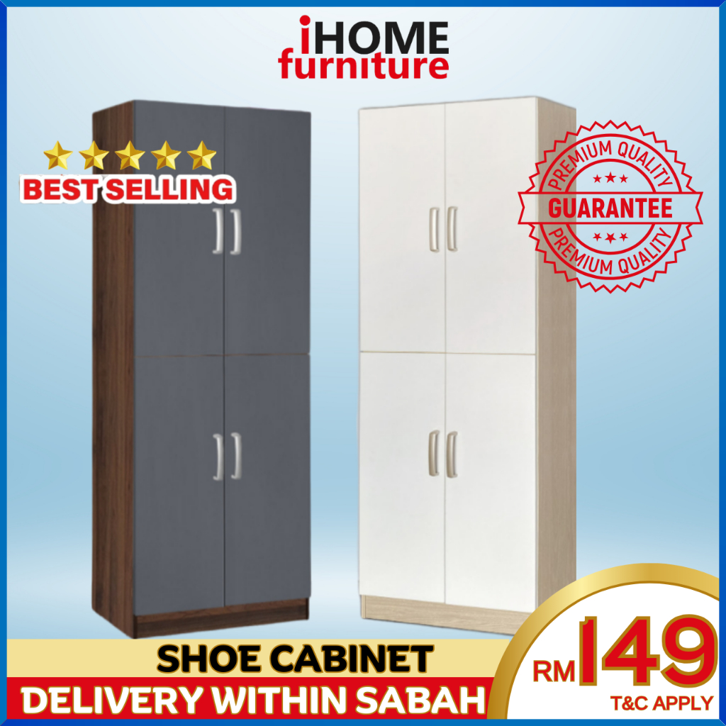 iHOME SABAH FURNITURE READY STOCK4 Door Shoes Cabinet/6 Shelves Layered/Kasut Kabinet/Rak Kasut