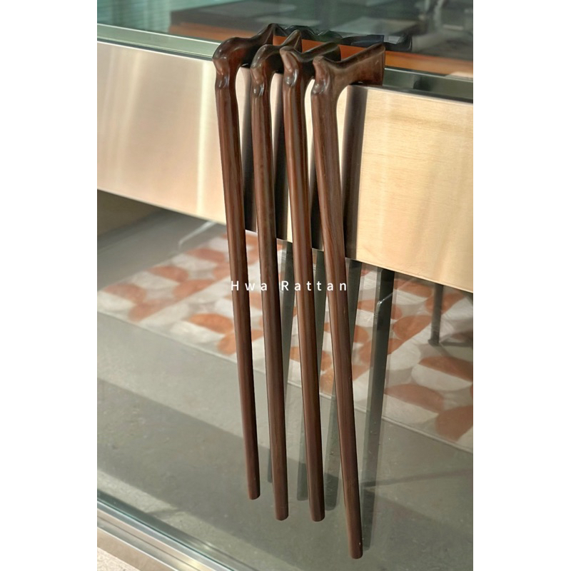 Tongkat kayu jati aren walk support elder injury support Handcrafted wood walking stick wooden crutch senior hiking 木制拐杖