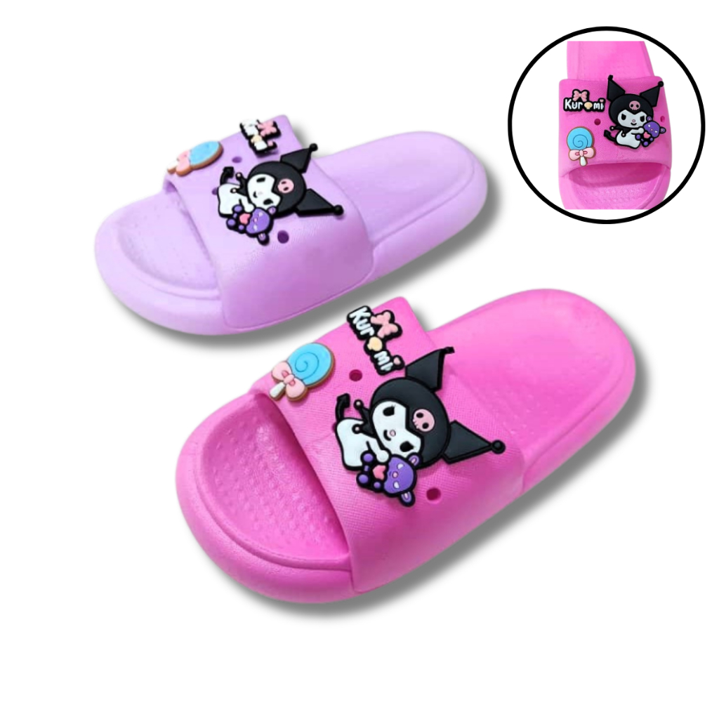 Kuromi Frozen Princess Elsa Hello Kitty Pony Unicorn Girl Sandals Lembut Slide Slipper Selipar Budak Perempuan Puteri