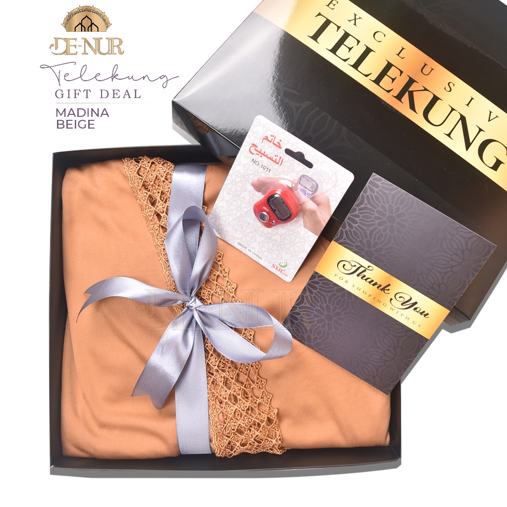 TELEKUNG SET HADIAH MADINA LACE PREMIUM LYCRA TELEKUNG MURAH BY TELEKUNG AURA