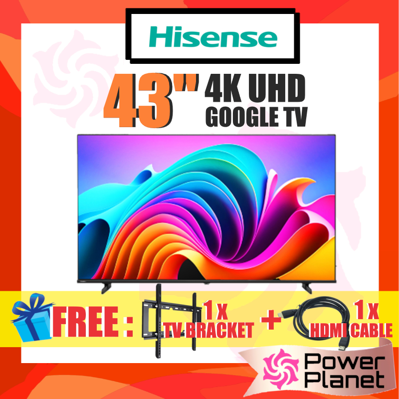[FREE TV BRACKET & HDMI CABLE] Hisense 43" 4K UHD A6500N Series Ultra HD Google tv 43A6500N