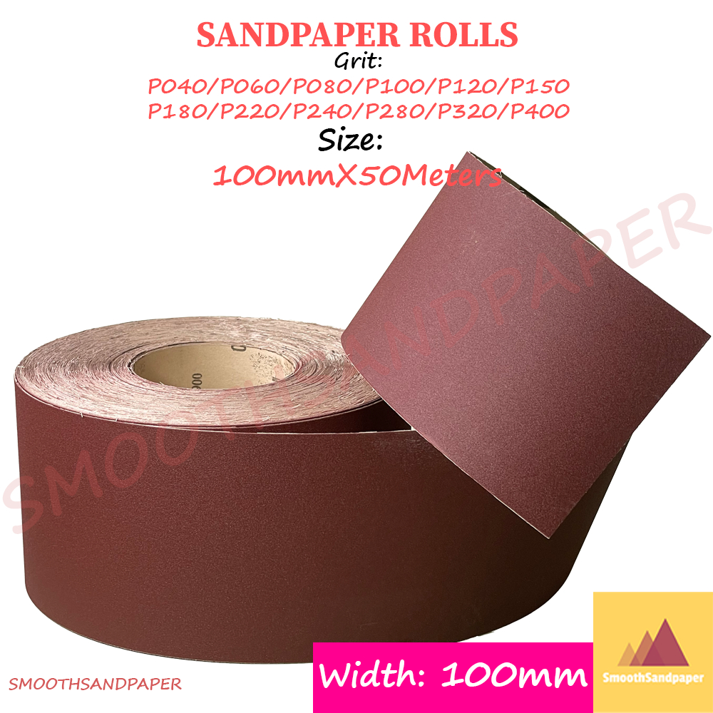 Sandpaper Roll Aluminium Oxide (Red) Kertas Pasir (Merah) 75mmX50Meter or 100mmX50Meter 木工铁工红砂纸卷 image 3