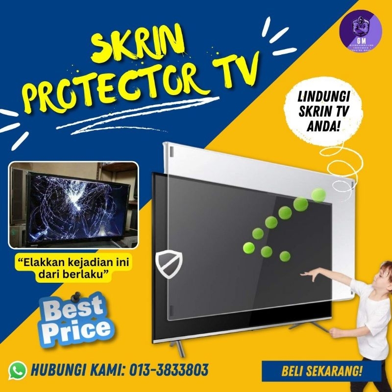 screen protector for smart tv android tv 🖥 4k tv 43 50 55 60 58 60 65 70 75 85 megra skyworth  samsung lg dan model lain