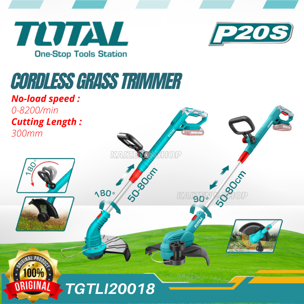 TOTAL TGTLI20018 / TGTLI20328 P20 20V Li-ion Grass Trimmer / Mesin Potong Rumput Bateri