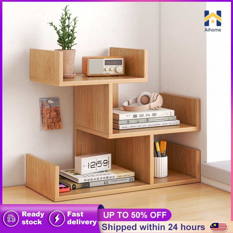 Multi-layer Book Rack Storage Organizer Shelves Desk Cabinet Wooden Narrow Rack Mordern Space Saving Shelf Rak Buku 书架