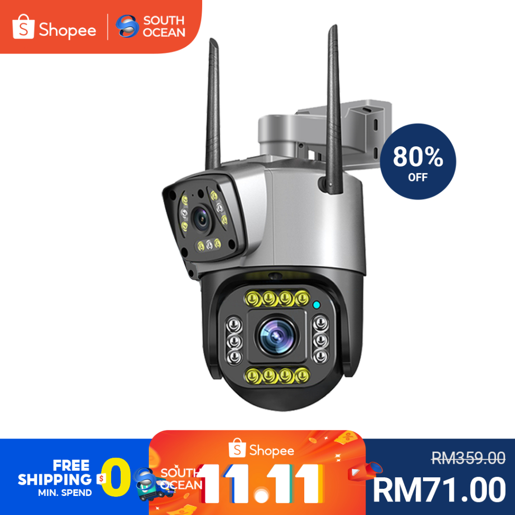 South Ocean Dual Lens 8MP CCTV Wireless Outdoor Waterproof WiFi Camera