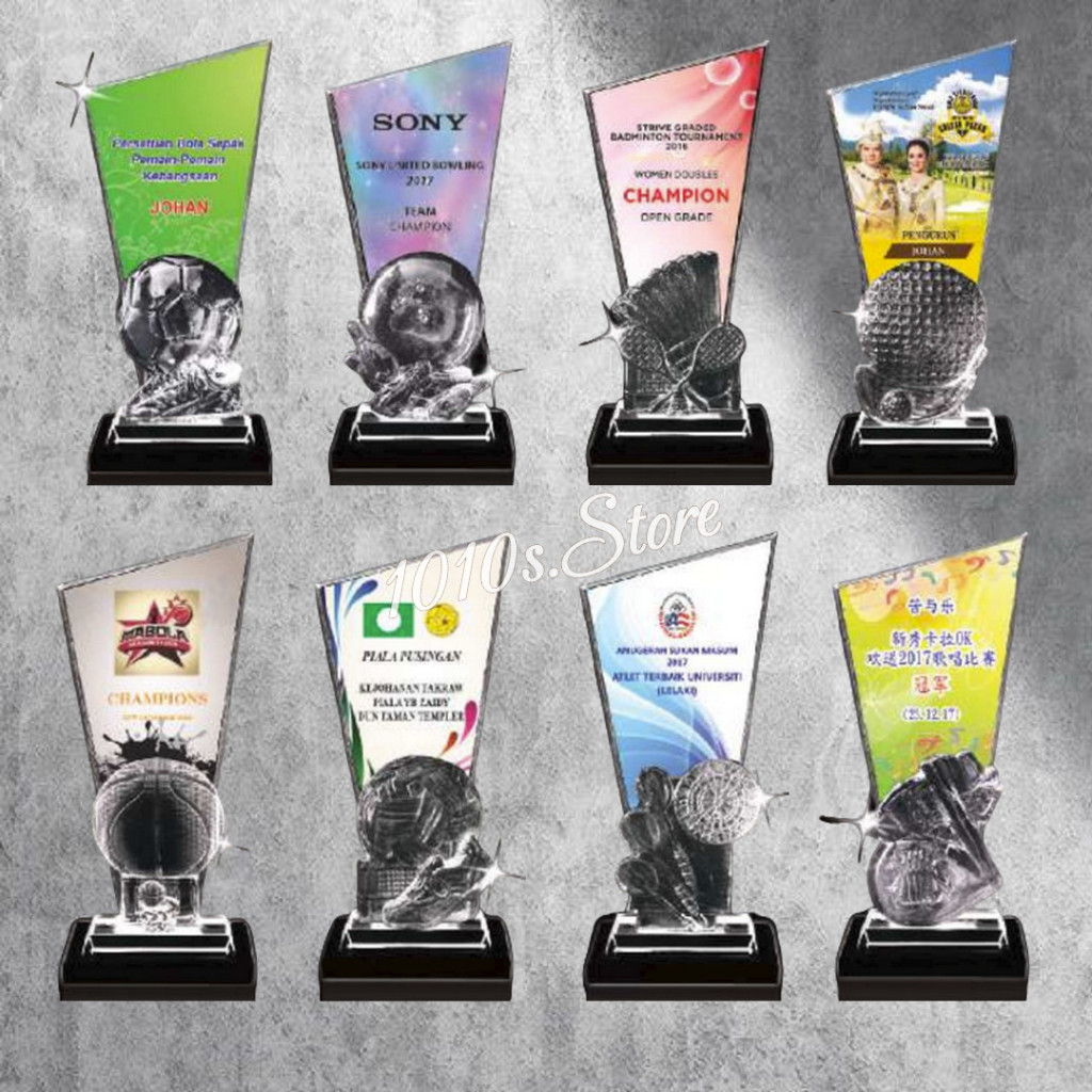 C05 Crystal Trophy Plaque Award ; Anugerah Piala Kristal ;水晶奖杯 (CRT914 GOLF A/B/C) ; LOGO & WORDING FREE