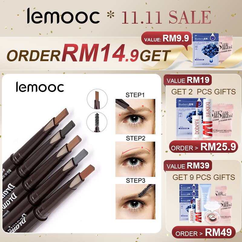 2 in 1 Eyebrow Pencil Waterproof Long Lasting Eye Brow Pencil 4 Colours For Filling And Outlining Makeup EyeBrow