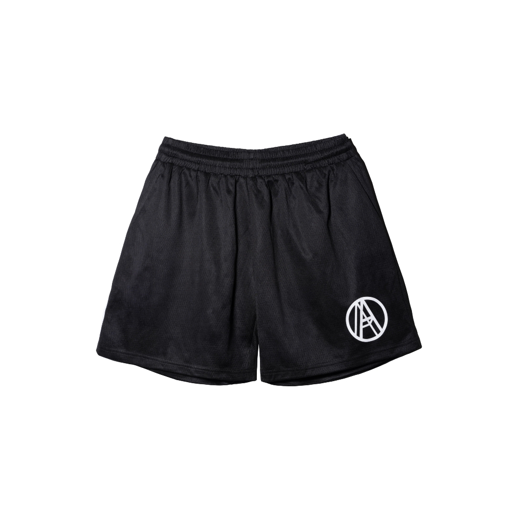 AGAINST LAB. LOGO MESH SHORTS BLACK