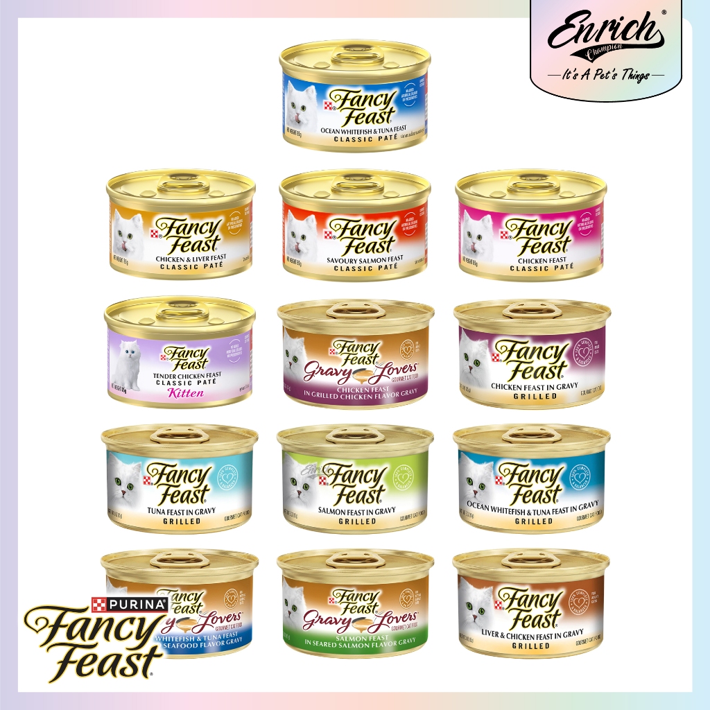 Fancy Feast Cat Canned / Wet Food 85g (Chicken/Whitefish Tuna/Salmon) GRAVYLOVERS /GRILLED /CLASSIC PATE