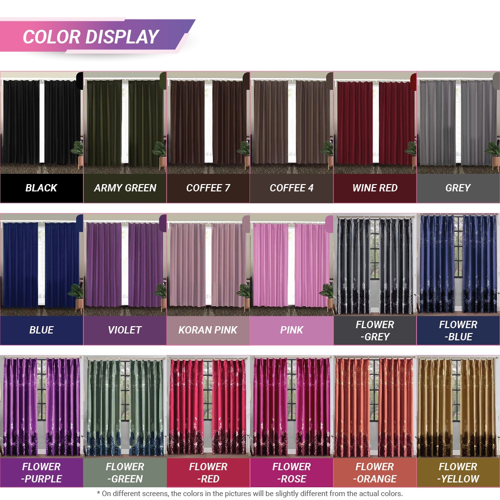 《Mega Deal》LANGSIR PINTU TINGKAP / CURTAIN WINDOW / KAIN TINGKAP / DAPUR / PINTU / Semi Blackout