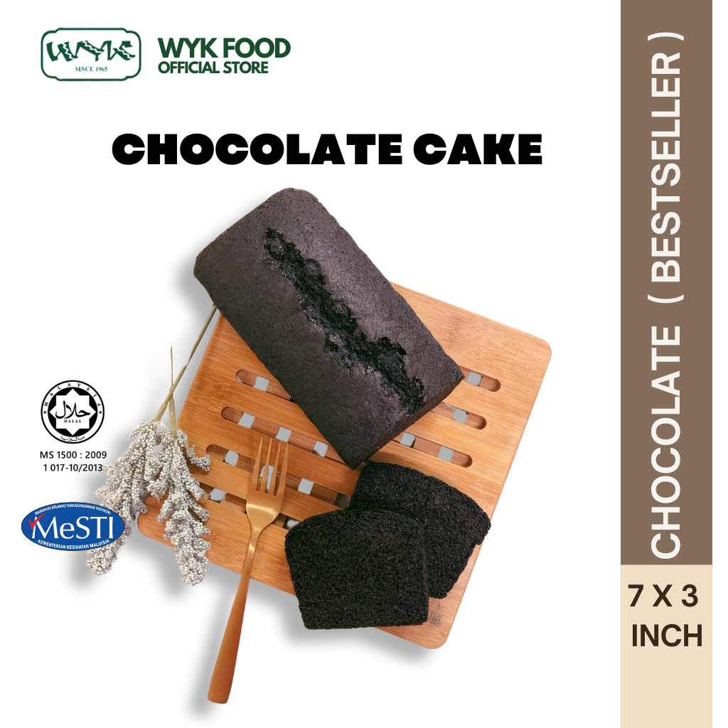 WYK Short Pound Cake Kek Halal Moist and Soft Chocolate Orange Pandan Cempedak (7x3 inch)