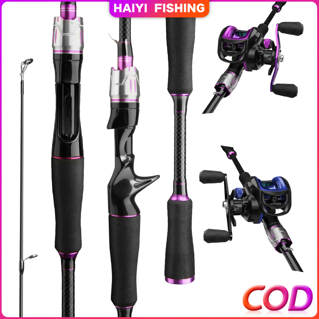 HAIYI FISHING Carbon Rod Joran Pancing Gelanggang Reels Set 7.2:1 Gear Ratio Left/Right Hand