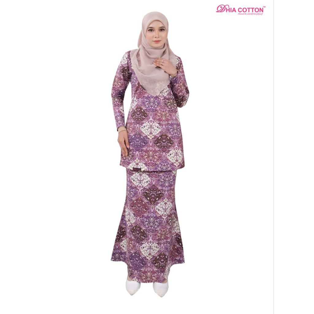Dhia Cotton New Release Baju Kurung Cotton 1218