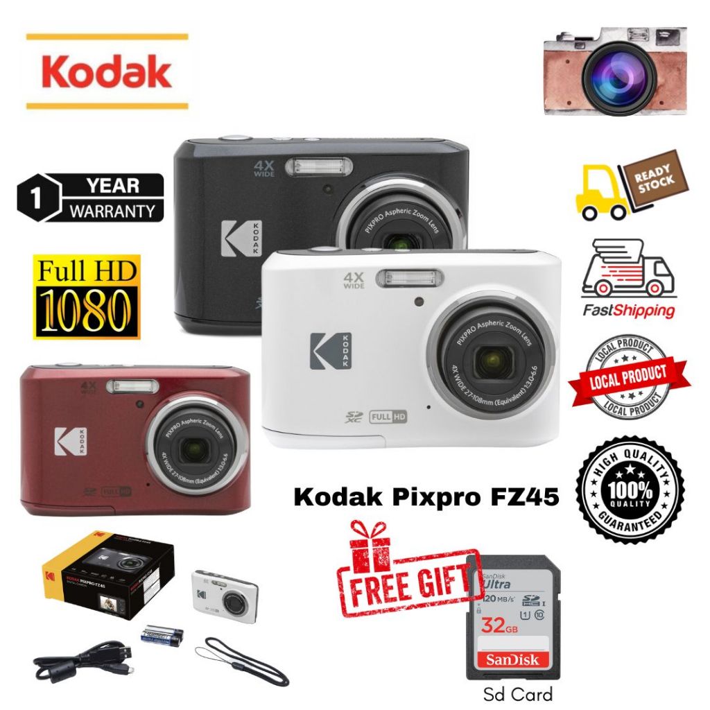 Kodak Pixpro FZ45 Digital Camera Vintage CCD ( 1 Year Warranty )