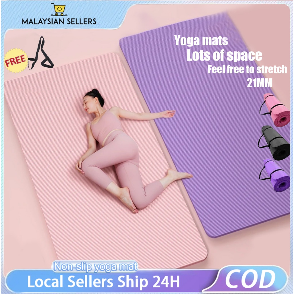 Tikar Yoga 20MM NBR Kecergasan Tidak Licin Hambar Tebal Pemula Dua Sisi untuk Senaman瑜伽墊
