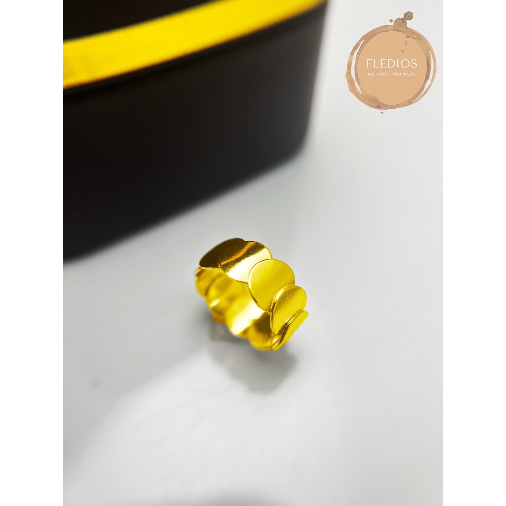 Fledios Cincin Emas 916 Cincin Emas 916 Cincin Emas 916 Tulen 916 Gold Ring Original 916 Ring Cincin Belah Rotan