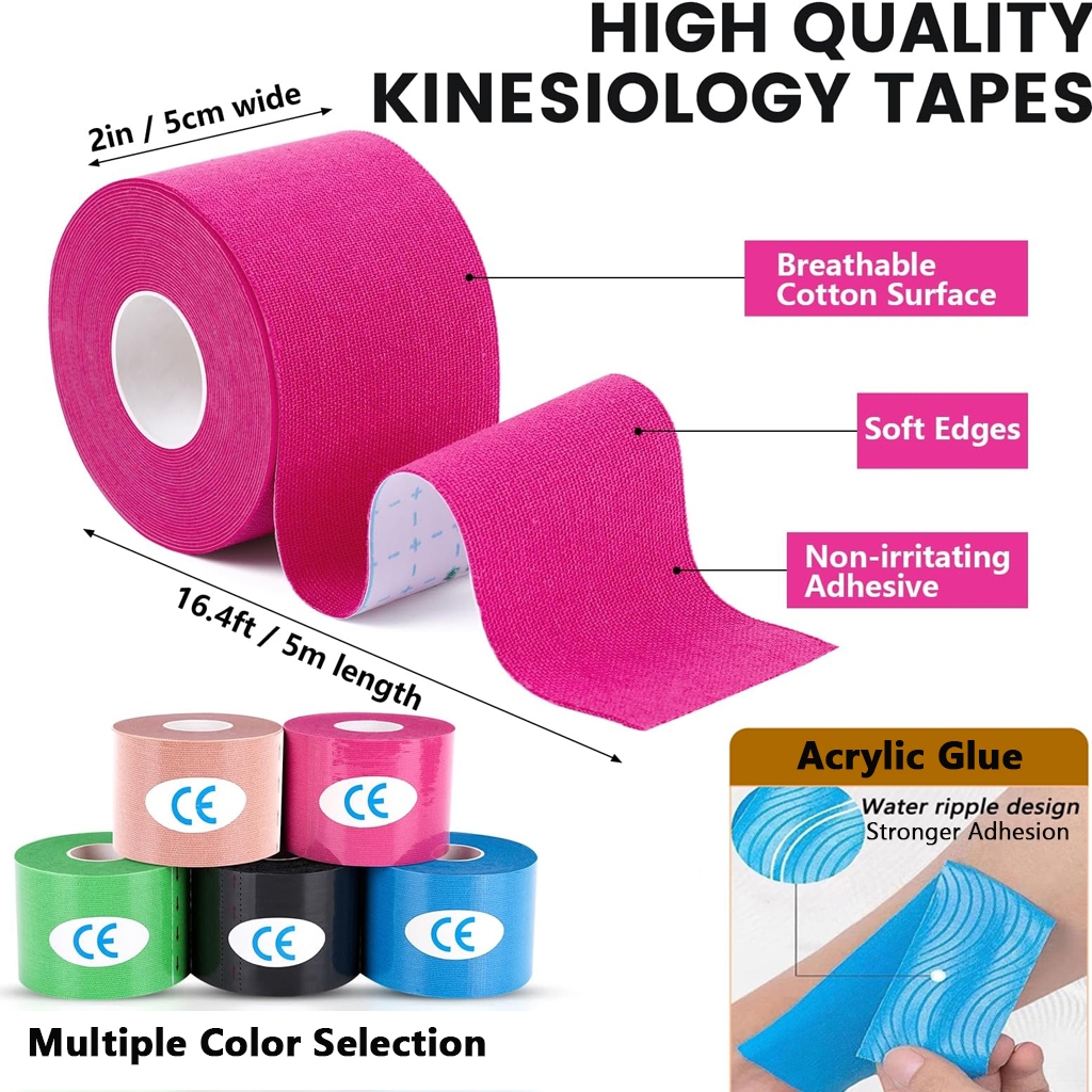 3H Kinesiology Tape Elastik | Adhesive Athletic Wrap | Taping Sukan, Senaman & Aktiviti Luar