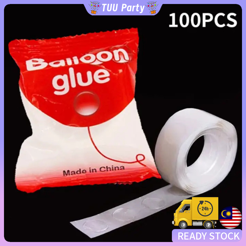 100 Titik Gam Belon Glue Dot Attach Balloons To Ceiling Or Wall Stickers Birthday Party Wedding Decoration