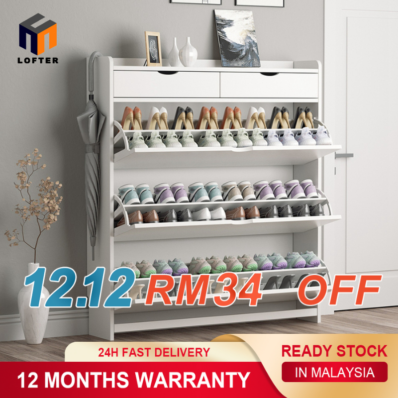 LOFTER Modern Shoe Rack Cabinet Multilayer Shoe Rack Simple Shoe Cabinet Kabinet Kasut Kayu Mewah Kabinet Kasut Almari