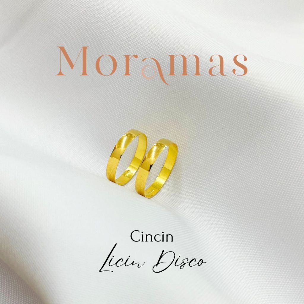 Moramas PLAIN DISCO Bond Ring 916 Gold/ Cincin Belah Rotan LICIN DISCO Emas 916/圆型光身迪斯科戒子916金