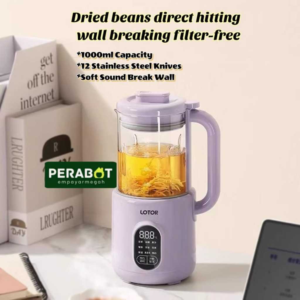Multi-Mesin Soymilk Pelbagai Fungsi Isi Rumah Penuh Automatik Senyap Memasak Bebas Penapis (1000ML)