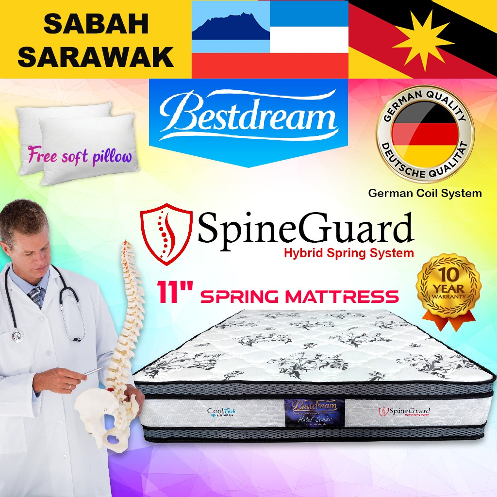 (SARAWAK / SABAH) 11" Inch BESTDREAM SpineGuard Mattress Tilam BackCare Borneo Home Living