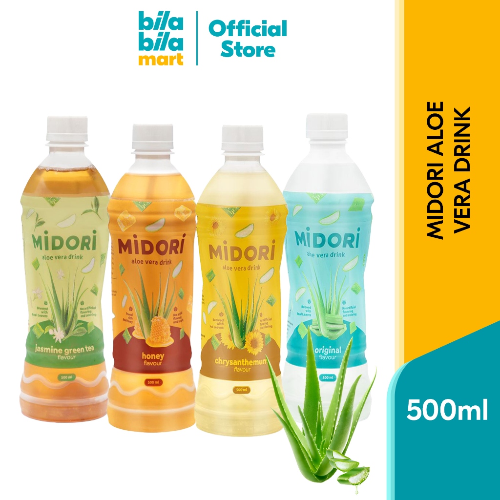 Midori Aloe Vera Drink (Jasmine Green Tea, Honey Madu, Chrysanthemum Kekwa, Original) 500ml 芦荟饮料