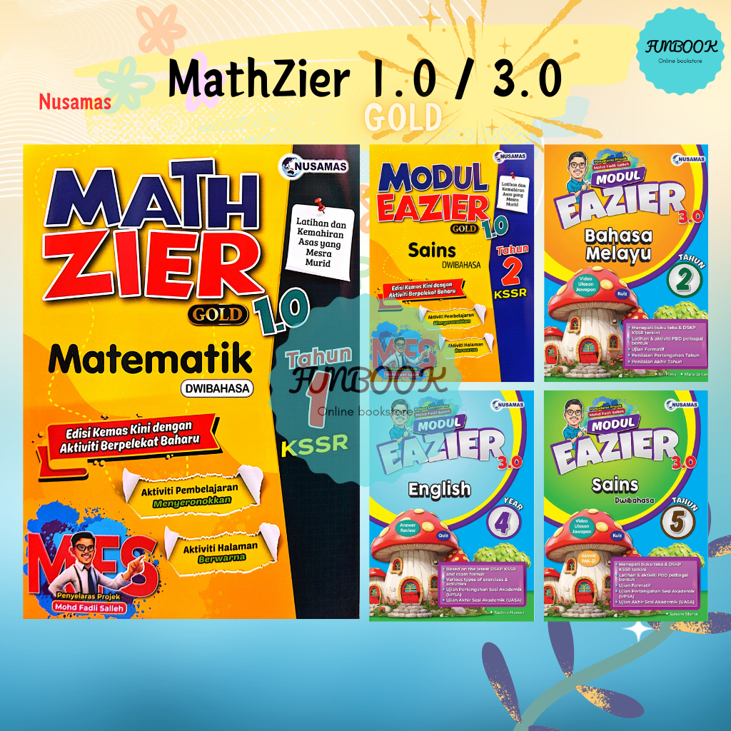 [FUNBOOK] Buku Latihan MATHZIER 1.0 & 3.0 (2025) Modul EAZIER 1.0 Tahun 1 2 3 4 5 6 KSSR