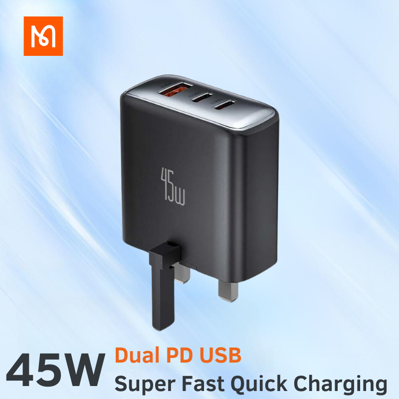 Mcdodo cable 45W 33W 20W PD + Quick Charge Dual USB Wall Charger (UK plug) (PD3.0/QC3.0/FCP/SCP/AFC)