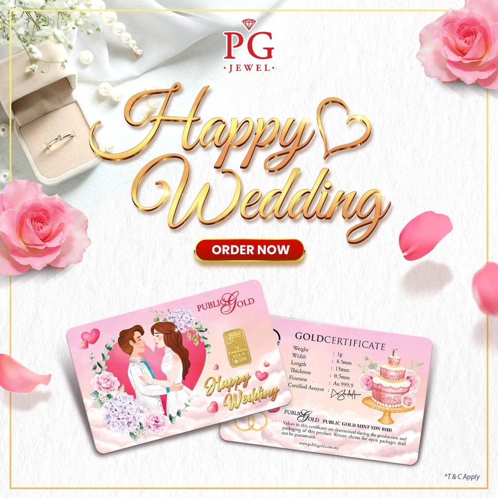 Public Gold Bullion Bar 1g (Au 999.9) - Wedding