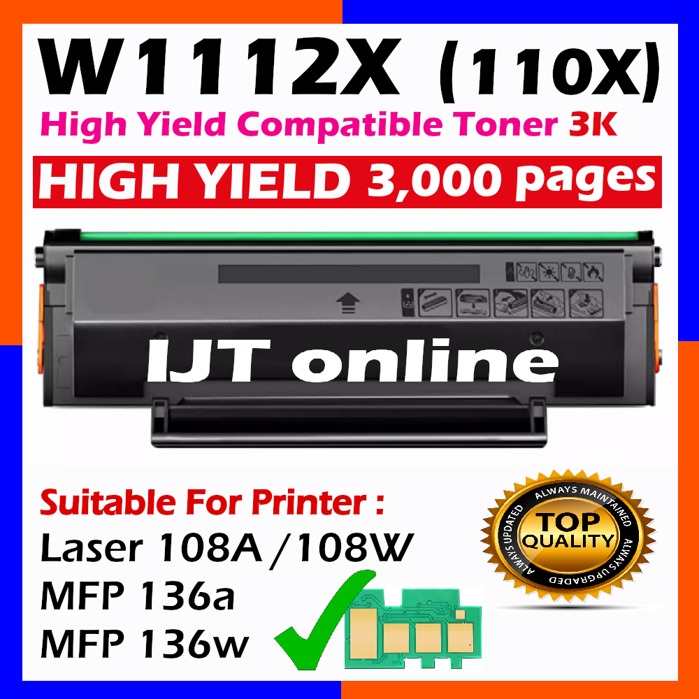 W1112A 110A W1112X 110X W1112X W1112XL Compatible Laser Toner HP Laserjet 108 108A 108w HP 136 MFP 136a MFP 136w Printer