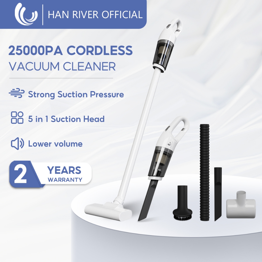 HAN RIVER 5 In 1 Cordless Vacuum Cleaner Strong Suction Pressure 25000Pa HRXCQ03WT