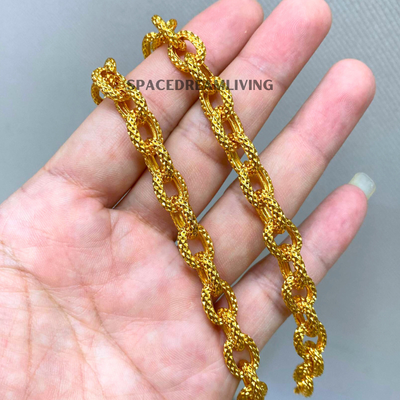 Rantai Emas Suasa Sauh Kasar Kapal Chain Besar Suasa Gold Plated Big Chain Bracelet