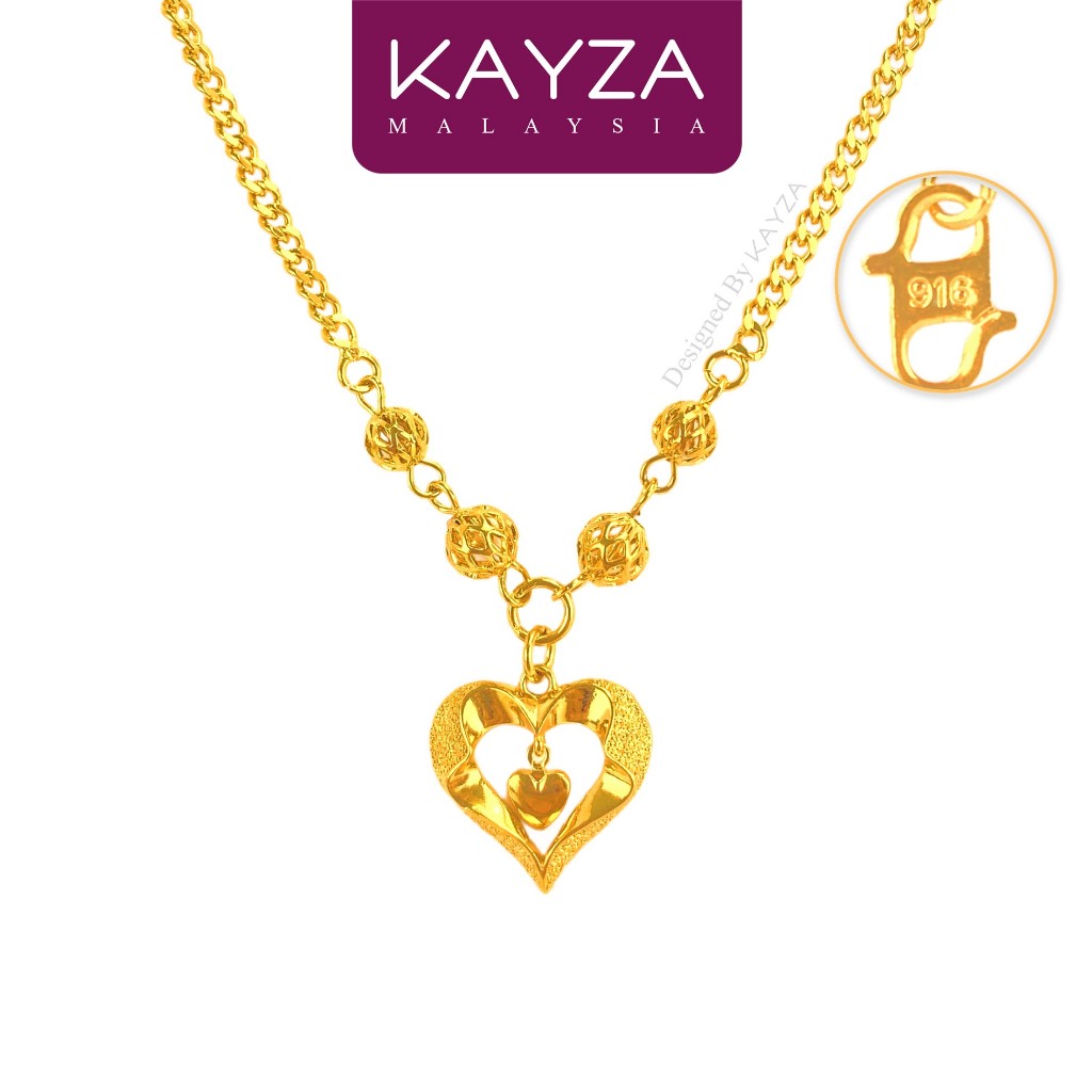 38N KAYZA Heartbeat Necklace Handcrafted Designs in Vietnamese Gold - Reka Bentuk rantai leher dengan Emas Vietnam