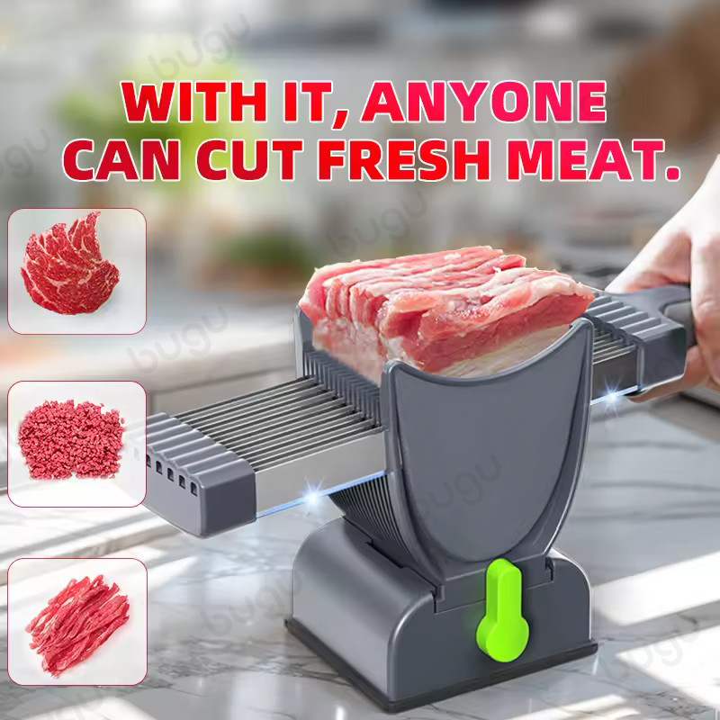 Bugu Meat Slicer Manual Slicers Kitchen Knife Set For Meat Slicing Shredding Manual Fresh Meat Cutter Slicer for Beef