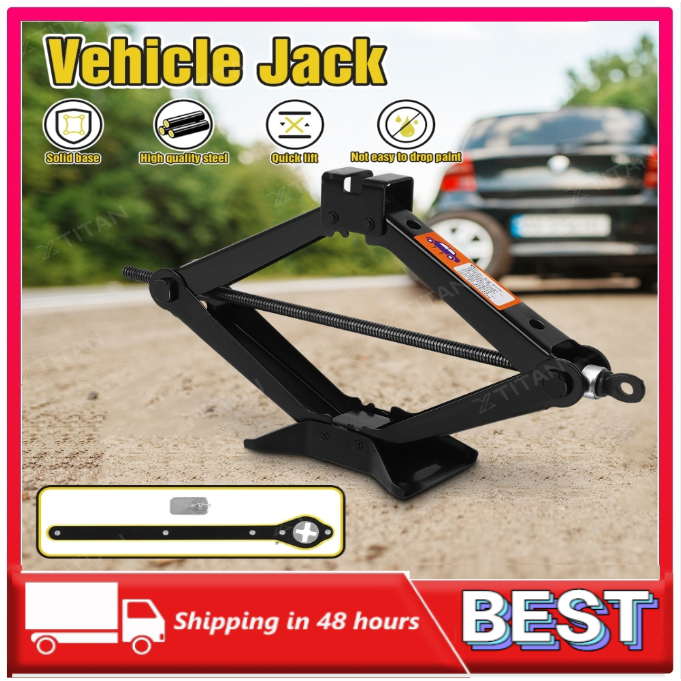 XTITAN Heavy Duty DIY Car Scissor Jack Stabilizer (1 / 1.5 / 2 / 3 Ton) with Handle Lift Scissors Jack Car Garage Jack