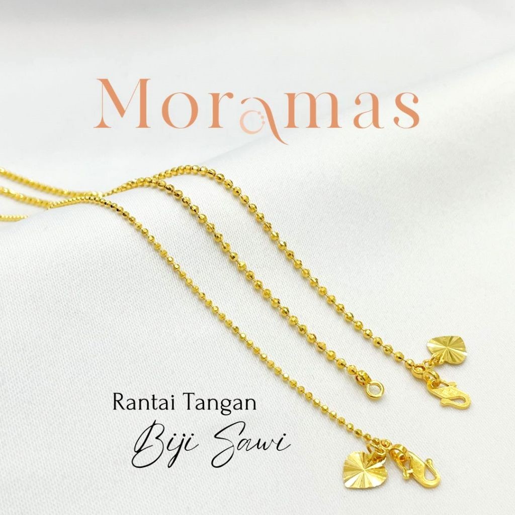 Moramas Solid GOLD BEADS Bracelet 916 Gold/Rantai Tangan BIJI SAWI Emas 916/ 黄金实心珠手链916金